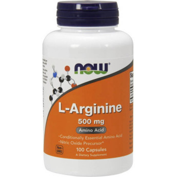 Аминокислота L‑Аргинин NOW FOODS L-ARGININE, 500 мг - 100 капсул